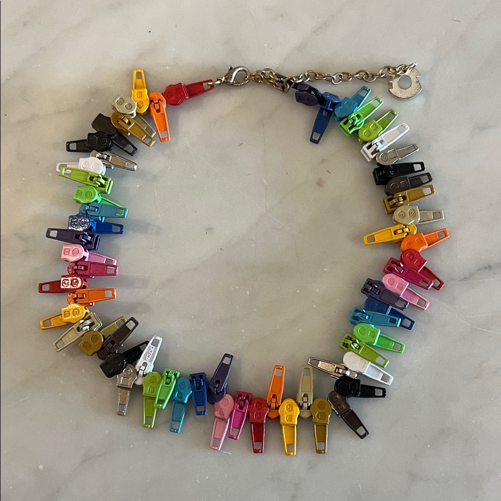 Colorful Zipper Necklace Choker from MOMA